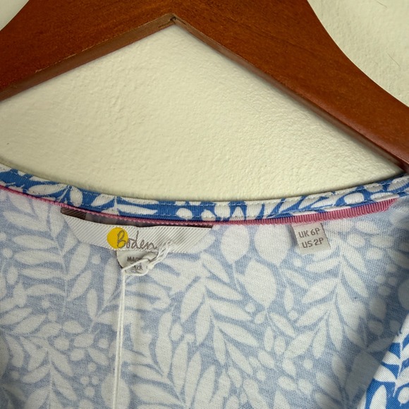 Boden Women Botanical Leaf Print Tassel Belt Maxi Dress Size US 2P Lightweight - Picture 4 of 13